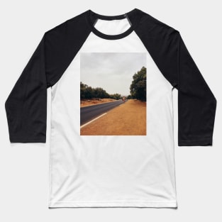 Pilgrim Walking Along Road Baseball T-Shirt